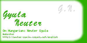 gyula neuter business card